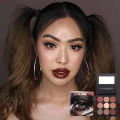 Coachella Eyeshadow Palettes - Limited Edition Palette -Beauty Bakerie Shop Klara Cosmetics Coachella limited edition eyeshadow palette professional pigmented shades looks on the model colorful shimmer matte glitter sparkle multichrome