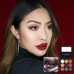 Limited Edition Palette - Desert Rose -Beauty Bakerie Shop Klara Cosmetics Desert Rose limited edition eyeshadow palette professional pigmented shades looks on the model colorful shimmer matte glitter sparkle multichrome