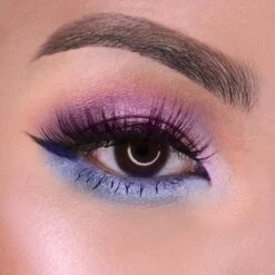 Pro Eyeshadow Palette 04 -Beauty Bakerie Shop Klara Cosmetics pro eyeshadow palette number four professional pigmented shades looks on the model one colorful shimmer matte glitter sparkle multichrome